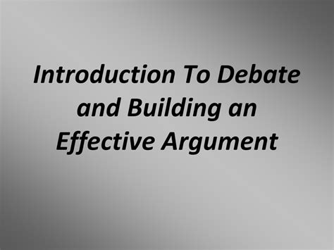Argument And Debate Ppt