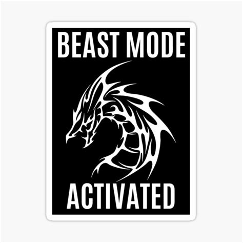 Beast Mode Activated Sticker By Riveofficial Redbubble