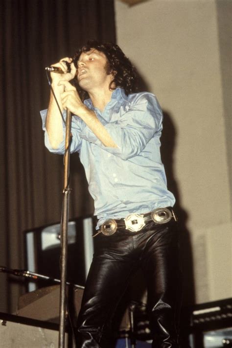 Off White Black Leather Formal Pants Jim Morrison The Doors Jim