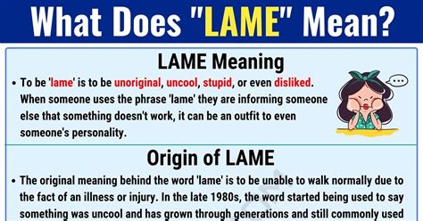Lame Meaning What Does Lame Mean With Useful Examples 7esl