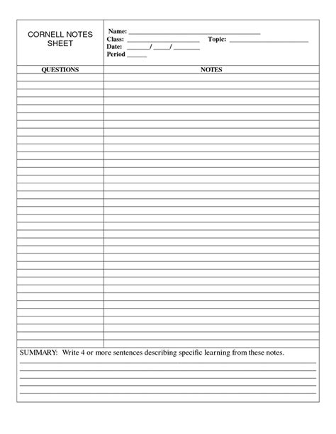 14 Note Taking Worksheets