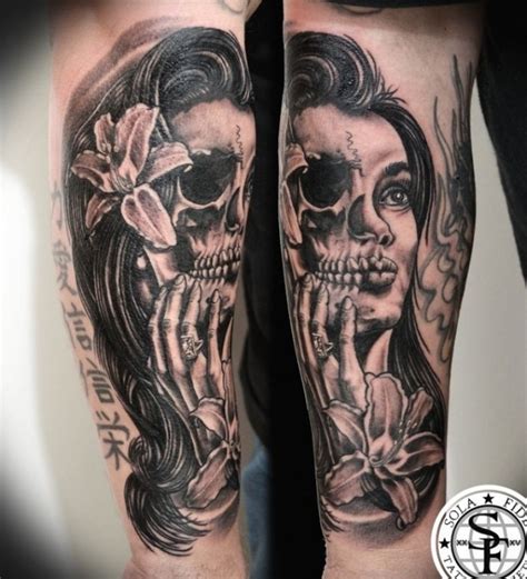 Update More Than Half Woman Face Half Skull Tattoo Best In Cdgdbentre