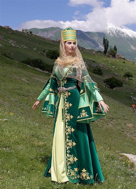 turkic balkar karachay woman from caucasia folk costume costumes georgian dress iranian women