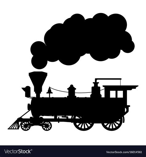 Silhouette Steam Locomotive Royalty Free Vector Image