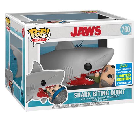 Funko Pop Movies Jaws 76 Shark Biting Quint Super Size 6 Funko