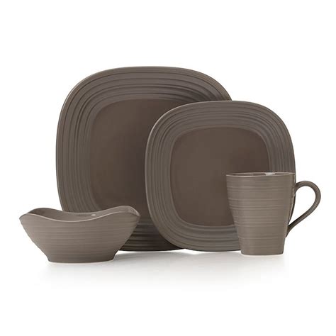 Mikasa® Swirl Square 4 Piece Place Setting In Mocha Bed Bath And Beyond Tableware Collection