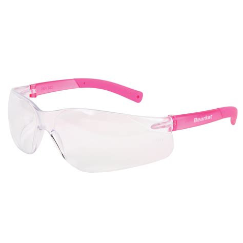 Crews Bk220 Bearkat Small Safety Glasses Pink Temples Clear Lens