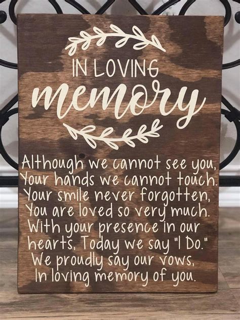 In Loving Memory Wedding Sign Memorial Table Wedding Sign Rustic