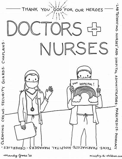 Coloring Thank Healthcare Heroes Nurse Nurses Doctors