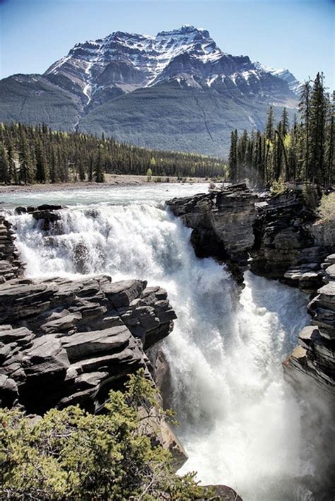 Athabasca Falls In Jasper National Park Canada Beautiful Landscapes
