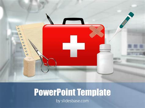 First Aid Kit 3d Powerpoint Template Slidesbase