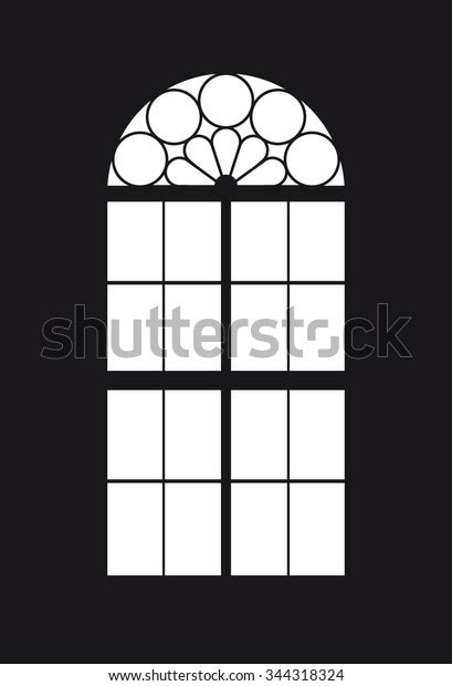 Window Old Church Window Silhouette Vista Stock Vector Royalty Free