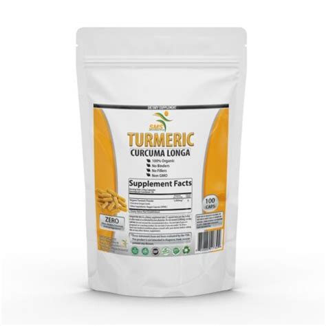 Organic Tumeric Root Powder Capsules Curcuma Longa Mg