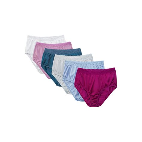 Fruit Of The Loom Womens Nylon Brief Underwear 6 Pack Sizes 6 10