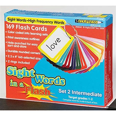 Edupress Sight Words In A Flash Card Set Grades 1 2 Ep62316 Sight