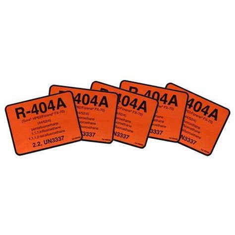 Pack Of 5 R 404a Refrigerant Id Labels Office Products