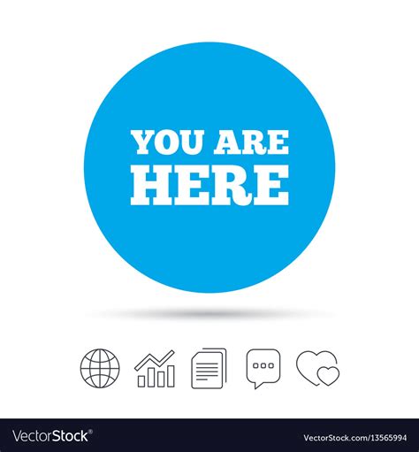 You Are Here Sign Icon Info Text Symbol Royalty Free Vector