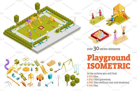 Playground Isometric Set | Pre-Designed Illustrator Graphics ~ Creative ...