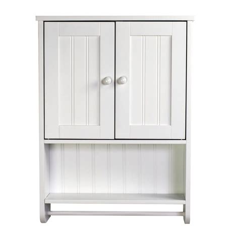 Espresso cabinet with towel bar zenith home corp zpc. Bennington Country Cottage White Wall Mount Bathroom ...
