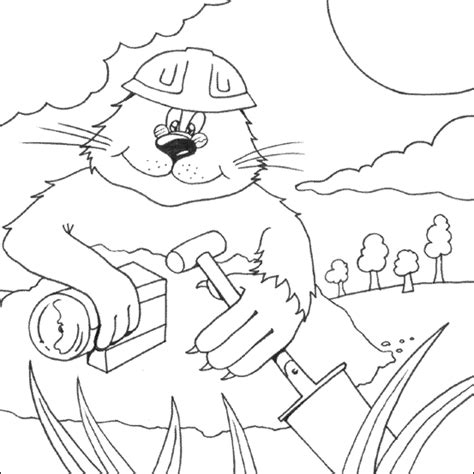 Mole Colouring Thema dieren onder de grond voor kleuters
