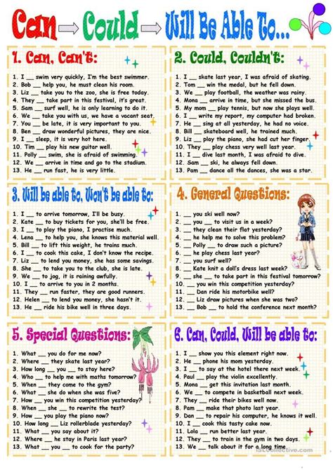 Can Could Will Be Able To Worksheet Free ESL Printable Worksheets