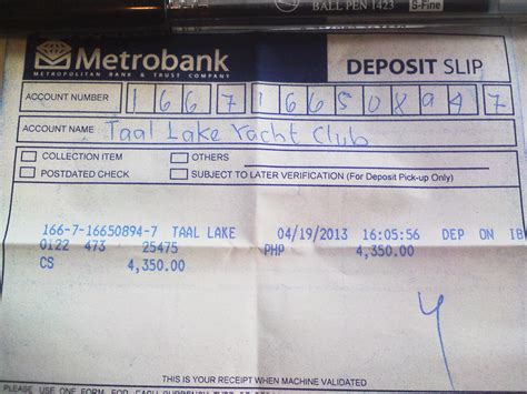 It's also a checking mechanism that the correct account was paid. 63 PDF SAMPLE DEPOSIT SLIP METROBANK FREE PRINTABLE DOCX DOWNLOAD ZIP - SampleSlip1