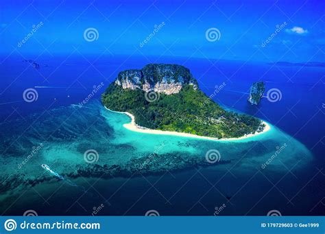 Aerial View Koh Poda Island In Krabi Thailand Stock Image Image Of
