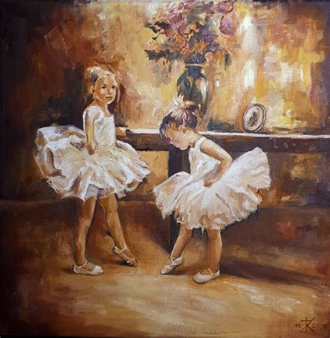 Little Ballerinas Painting In 2020 Picturi Desene Tablouri