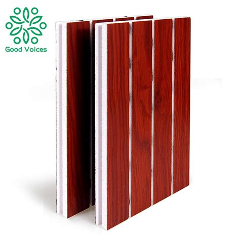 Sound Absorption Timber Mdf Wooden Groove Wall Soundproof Office