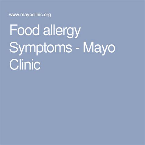 Food Allergy Symptoms Food Allergy Symptoms Food Allergies