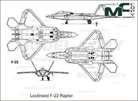 Lockheed F 22 Raptor 2d Drawing Blueprints 20911 Model Copy