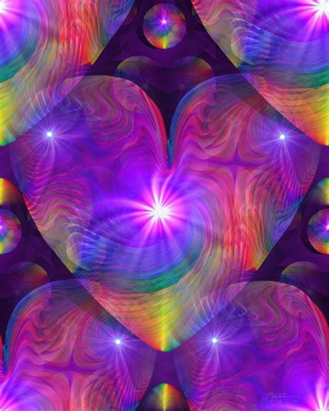 Chakra Heart Energy Art Reiki Rainbow Swirl Psychedelic Art Etsy