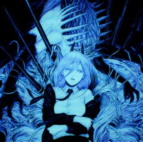 Blue Anime Dark Anime Girl Anime Art Girl Cybercore Aesthetic