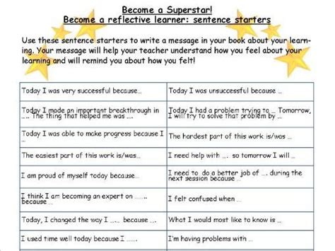 Related image | Self assessment, Sentence starters, Sentences