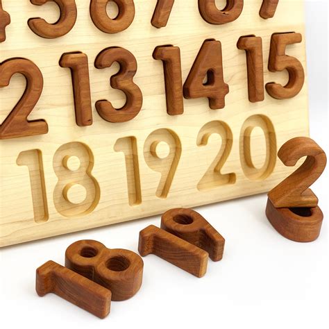 Wood 1 20 Numbers Puzzle All Natural Waldorf Montessori Etsy Australia