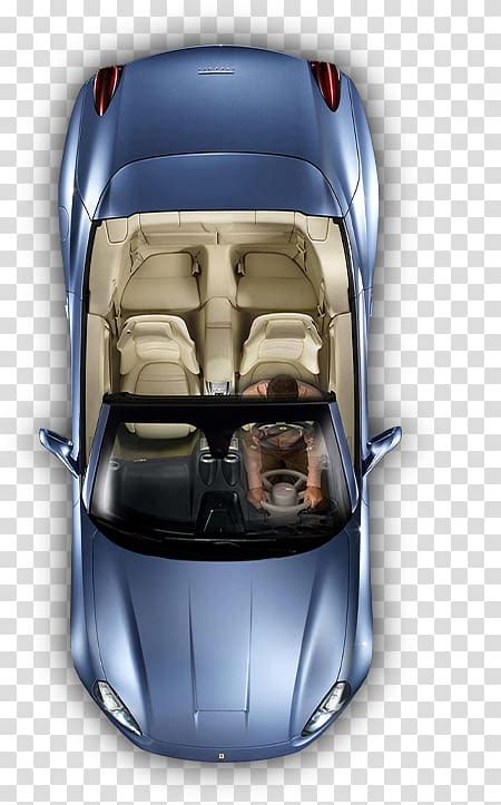 Car Top View Blue Convertible Coupe Illustration Transparent