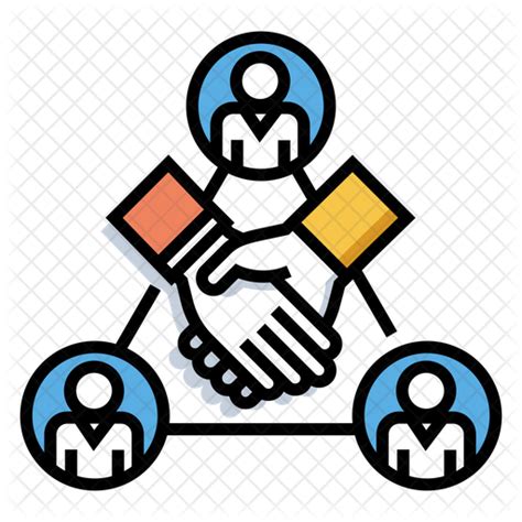 Social Connection Icon Download In Colored Outline Style