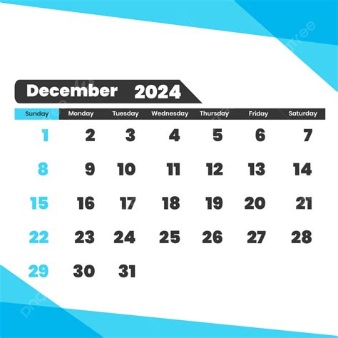 Calendário Mensal De Dezembro De Com Fundo Transparente Vetor PNG Dezembro Dezembro De