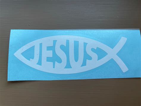 Christian Fish Ichthys Jesus Fish Vinyl Decal Sticker For Car Window