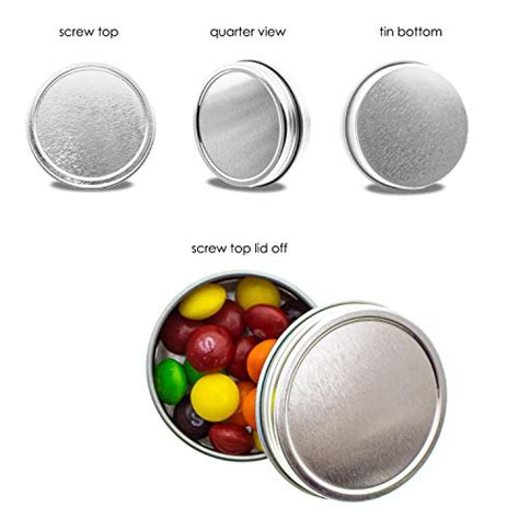 Mimi Pack 24 Pack Tins 4 Oz Shallow Round Tins With Solid Screw Lids