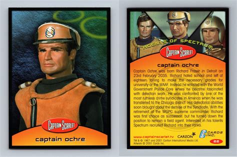 We did not find results for: Captain Ochre #22 Captain Scarlet 2001 Cards Inc Trading Card