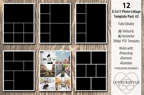 85x11 Photo Album Template Pack 2 ~ Templates On Creative Market