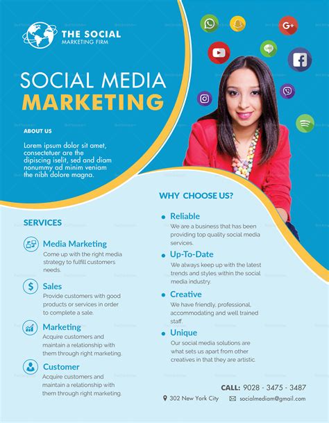 Social Media Marketing Flyer Design Template In Psd Word Publisher