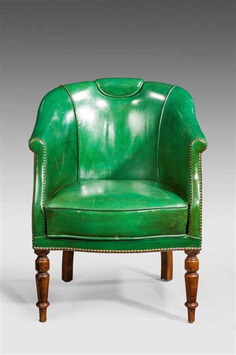 Vintage leather chrome straight armchair. 19th Century Green Leather Chair | 1stdibs.com | Green ...