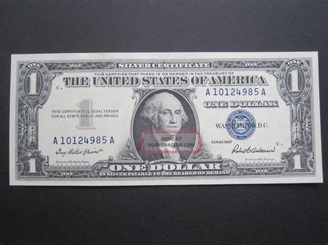 Uncirculated 1957 1 Silver Certificate Aa Block Us Blue Seal 1 Dollar