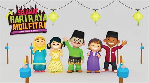 Cute Selamat Hari Raya Cartoon Pin On 干得漂亮 Malay Word Selamat