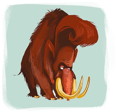 Mammoth Illustration Concept Art Characters Animal Drawings