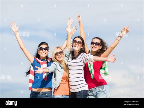 Beautiful Teenage Girls Or Young Women Having Fun Stock Photo Alamy