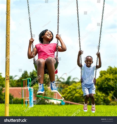 Action Portrait African Kids Having Fun Stock Photo 251388499