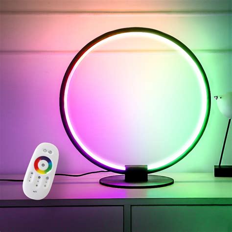 Rgb Led Desk Lamp With Remote Control Round Design 40cm Height